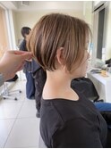 ショートカット×ひし形ショートボブ×前髪あり30代40代50代