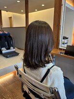 ピールアーク(peal ark)&nbsp;小顔ミディアムレイヤー暗めベージュカラー