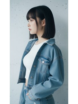 コートフィールエー(CO_T feel.a) 艶バツグン◎黒髪パッツン前髪のクリーンボブ