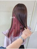 インナーカラー ピンク ケアブリーチ