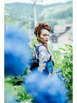 ヘアセットサロンエッジ(Edge) 夏着物のロケ撮影ヘアセット