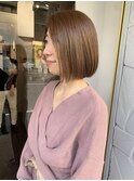 ミストバングくびれヘアぶつ切りボブブルーグレージュ冬カラー