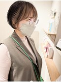*滝田*小顔前髪顔まわりショートミルクティーインナーカラー