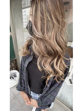 ミニム ヘアー(minim hair) 【minim×日比】エアタッチ　ハイライトバレイヤージュ