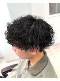 波巻きパーマ  刈り上げマッシュ