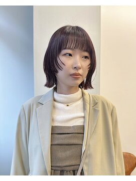 ニール 名古屋 伏見 丸の内(NEELU) 【Neelu_misa】顔周りカット×ダークレッド