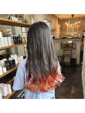 トゥーミー(to mee) 裾カラー♪[アプリコットオレンジ/暖色系カラー/ブリーチ]