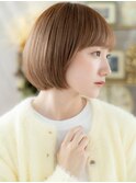切りっぱなしナチュラルぱっつん前髪丸みボブa大宮20代30代40代