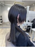 ○ロングウルフカットクラゲウルフヘア姫カットレイヤーカット