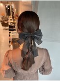 【タイトポニーテール】/結婚式/二次会/同窓会/銀座/ヘアセット