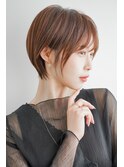 ナチュラルボブ前髪あり20代30代40代50代ハイライトショートボブ