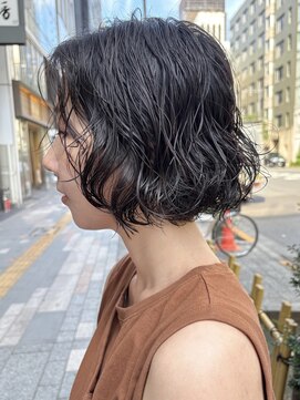 トリッカ 銀座(tricca) 大人ボブパーマ/ウェーブヘア/イメチェン/クセ毛風パーマ