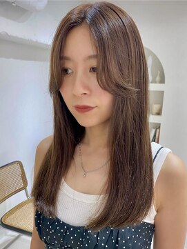小顔/オリーブグレー/ココアベージュ/黒髪/レイヤー