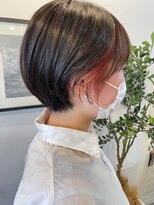 ビュートヨナカ(VIEW TOYONAKA)&nbsp;【３０代４０代５０代】丸みショート/インナーカラー/オレンジ