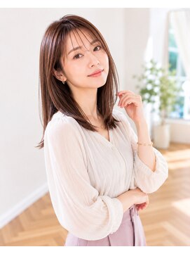 バグズ ヘアデザイン 桔梗が丘店(Baguz HAIR DESIGN) 小顔ストレートレイヤー×透明感ショコラベージュ