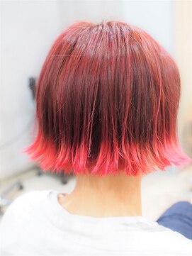 コニ(Coni) 切りっぱなしBOB　ピンクバイカラー♪