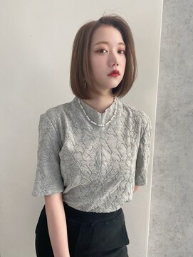 ノク(nok) ライム_マロンベージュAラインボブニュアンスカラー透明感