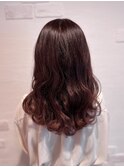 ふんわり毛先のレッドマロン