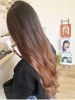 アーブル ヘアーアンドメイク(ARBRE) ブリーチバレイヤージュピンクベージュ髪質改善トリートメント