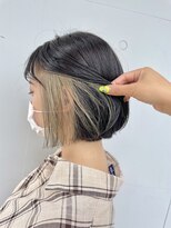 カリーナコークス 原宿 渋谷(Carina COKETH)&nbsp;イヤリングカラー/インナーカラー/ダブルカラー/ボブ/オリーブ