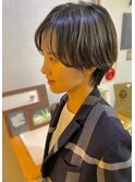 黒髪ショートハイライト