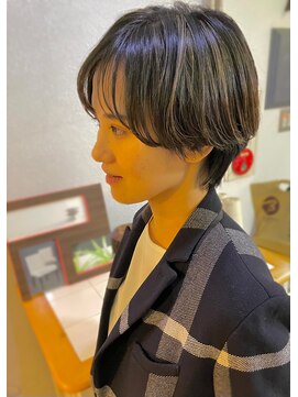 ヘアアンドスペース ベロン(hair&space velon) 黒髪ショートハイライト