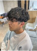 波巻きツイストスパイラルパーマメンズマッシュ