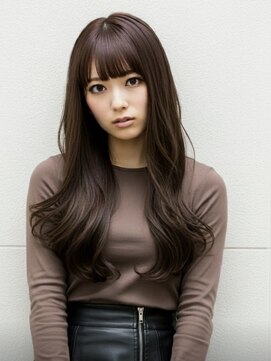 ファクトリーファイブ(Factory5) 小顔レイヤーロングカフェモカ20代30代40代くびれミディ韓国ヘア