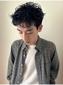 メンズパーマ　ニュアンスショート