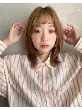 ロンドプランタン 恵比寿(Lond Printemps) ミニウルフレイヤーカット顔周り前髪韓国ミディアムロング
