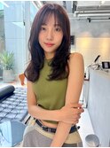 セミロングレイヤー　チョコレートブラウン