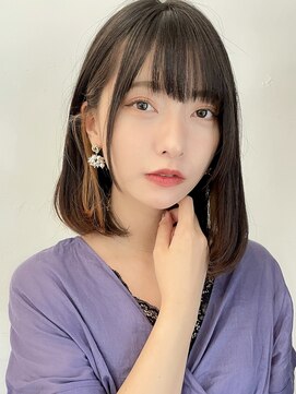 ステアケース 武蔵小杉店(stair:case) ネビージュベージュインナー内巻きミディアムサイドバング