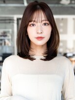 レノラ 本町(LENORA) ☆大人ガーリーダークアッシュミディアムレイヤーカット韓国ヘア