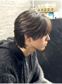 毛流れセンターパートウルフ
