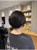 丸みショートボブ×グレージュ