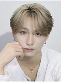 シースルーマッシュ韓国メンズヘアコンマバングフェザーパーマ