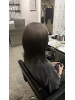 アジールヘア 赤羽駅南口店(agir hair)&nbsp;ルーツカラー×グレー×ハイトーン/レイヤーくびれボブ