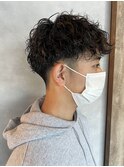 ツーブロック/メンズマッシュ/波巻きスパイラルパーマ