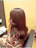 20代30代  ミディアム　ピンク系カラー　大人かわいい　巻き髪