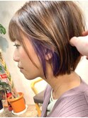 【tetote山口のサロンスタイル】バイオレットインナーカラー