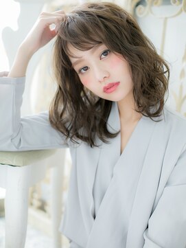 モッズ ヘア 福岡姪浜店(mod's hair) mod's姪浜/オリーブベージュニュアンスパーマゆるふわミディh