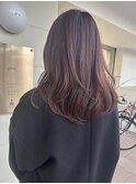 チェリーレッドブラウン×レイヤースタイル