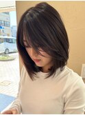 黒髪ボブルフネビージュ小顔ワンレン