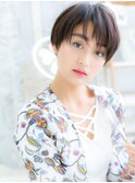 斜めバング黒髪小顔韓国風マッシュショートc6越谷20代30代40代