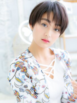 モッズヘア 越谷(mod's hair) 斜めバング黒髪小顔韓国風マッシュショートc6越谷20代30代40代