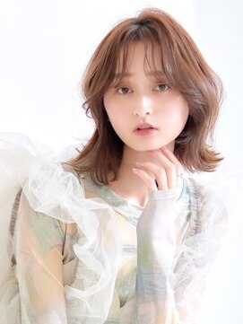 ラフィス ヘアー ピーチ 岡山店(La fith hair peach) 【La fith】ヘーゼルブラウンカラー×ふんわりくびれボブ