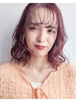 キングスベリー(Hair Relaxation King's Berry) カシスレッド×ウェーブボブダークパープル
