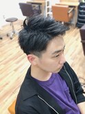 アップバング×パーマスタイル