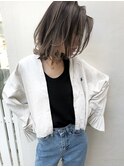 外国人風ボブ ハイライトバレイヤージュ グレージュエアタッチ