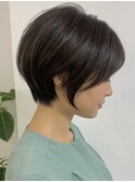 丸みショートボブ◎イルミナカラーアッシュブラウン20代30代40代